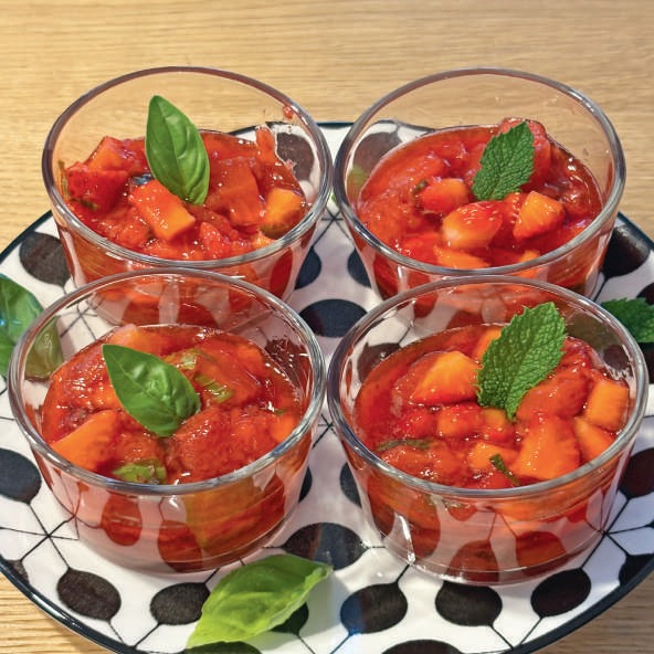 fraises aux herbes
