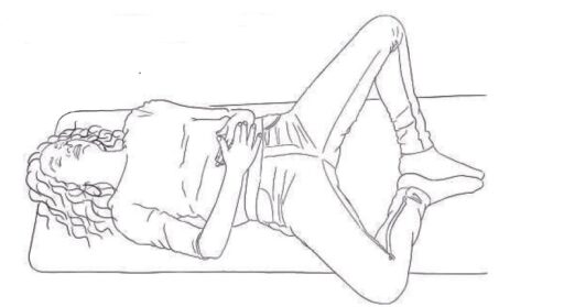 Schéma d'une femme montrant une tension pelvienne.