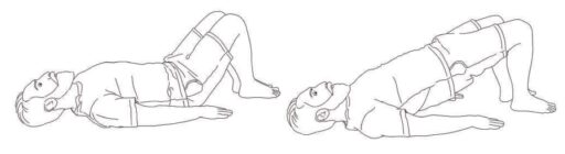 Relevé-bassin-exercices-rebelle-sante.jpg, Image illustrant des exercices de relevé de bassin pour renforcer le dos et les muscles abdominaux, dans le cadre d'une routine de santé et de bien-être recommandée par Rebelle Santé., Illustration de deux personnes réalisant un exercice de relevé de bassin allongées sur le dos pour améliorer la force musculaire et la posture, idéal pour une routine de fitness ou de rééducation. L’image met en avant l’importance d’incorporer ces mouvements dans un programme de santé global.